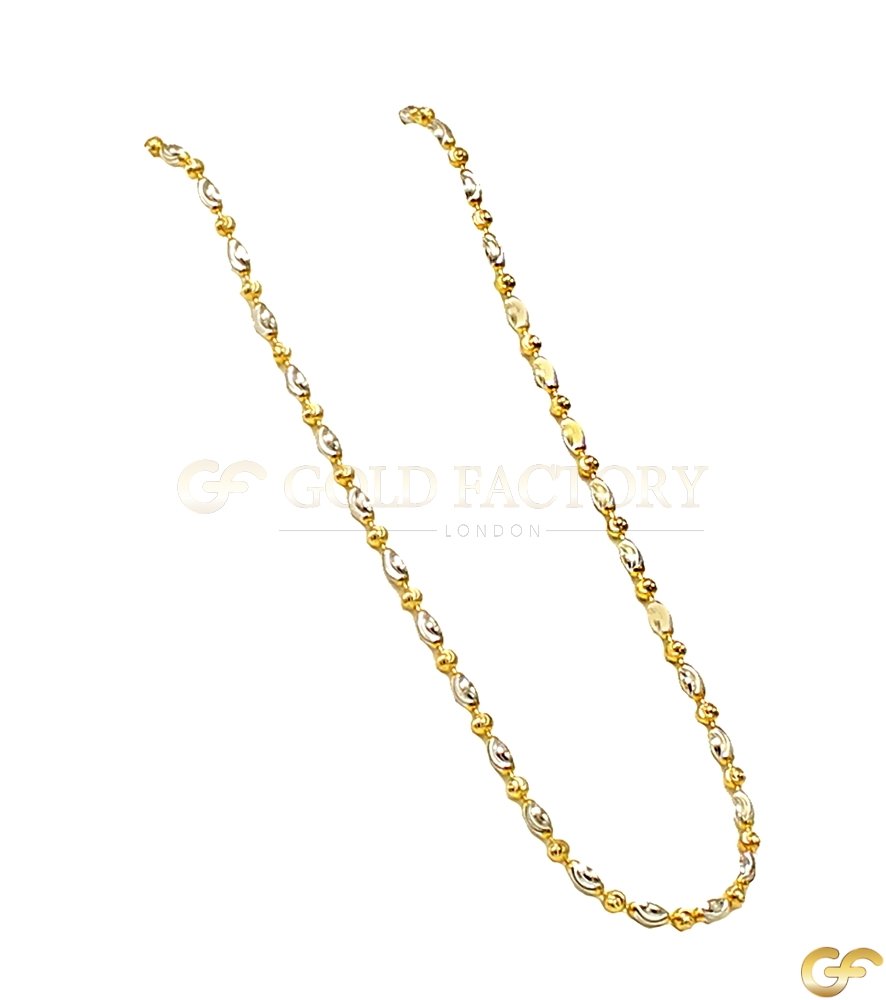 Two-Toned Bead Style 22ct Gold Chain